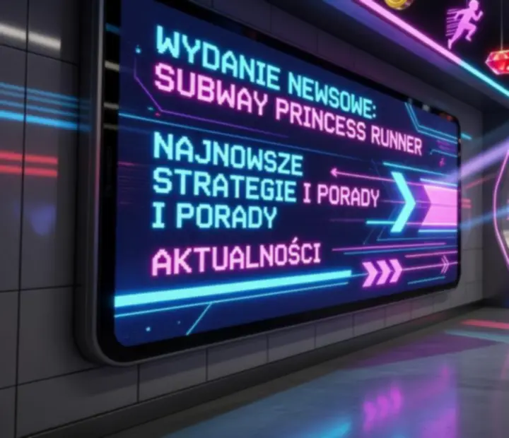 Nowoczesna ilustracja newsów i strategii do Subway Princess Runner w neonowym stylu